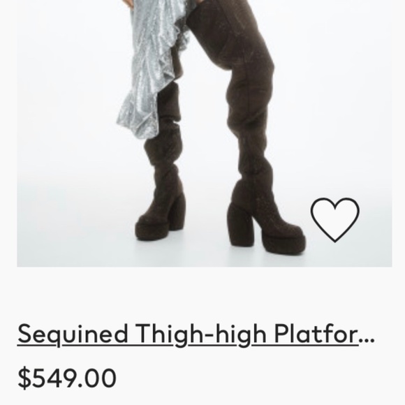 H&M Studio Sequined Rhinestones Embellished Boots - Picture 6 of 6